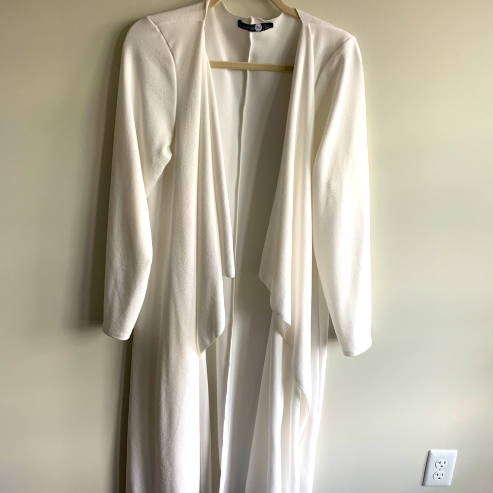 WHITE LONGLINE LIGHT WEIGHT COAT